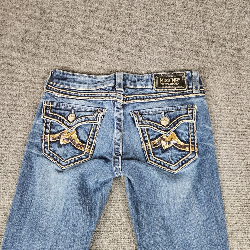 Miss Me Bootcut Jeans Size 28 Sequin Flap Pocket JD1047B Medium Wash Denim